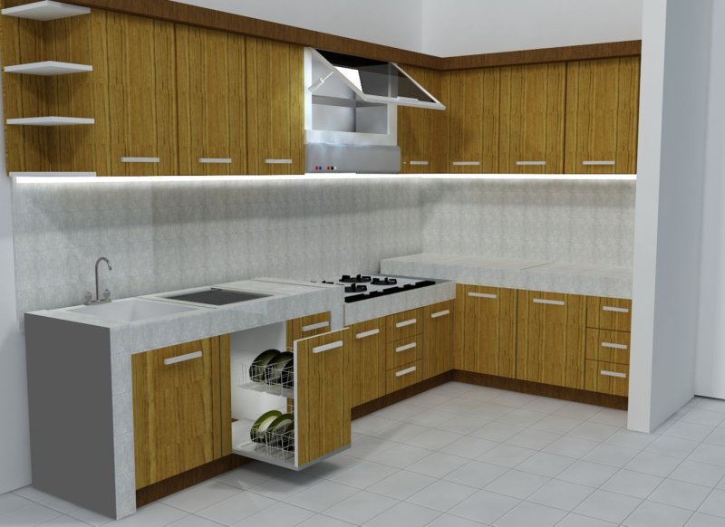 The layout of the kitchen