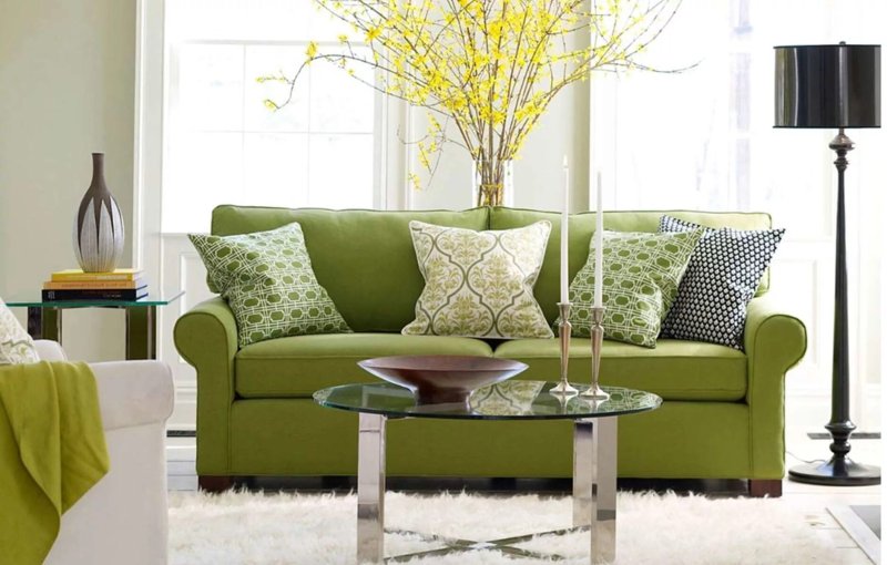 Green sofa interior