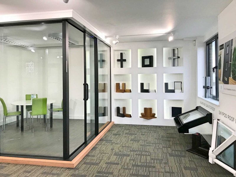 Glass partition for office