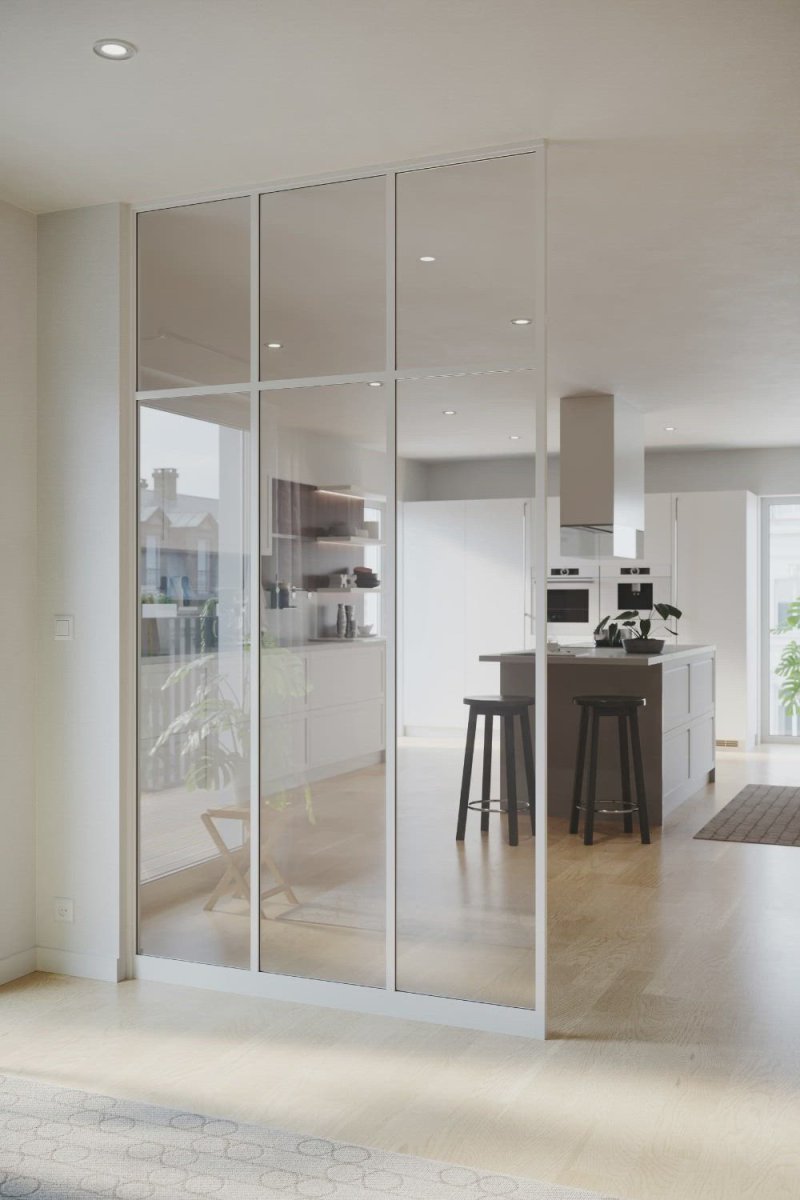 Interior glass partitions