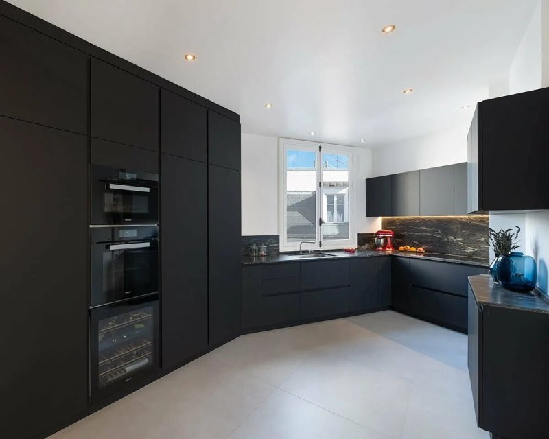 Stylish black kitchen