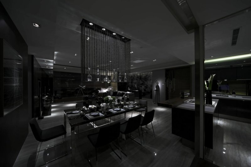 Interior in dark colors