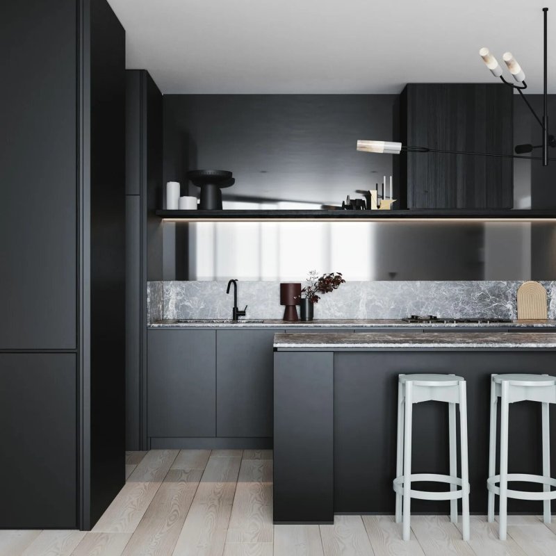 Gray kitchen in a modern style