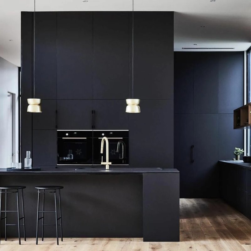 Stylish black kitchen