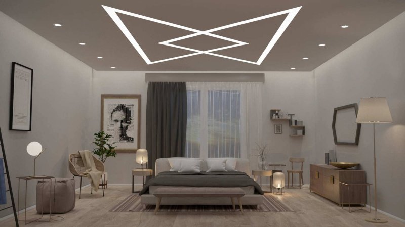 Stretch ceiling light lines