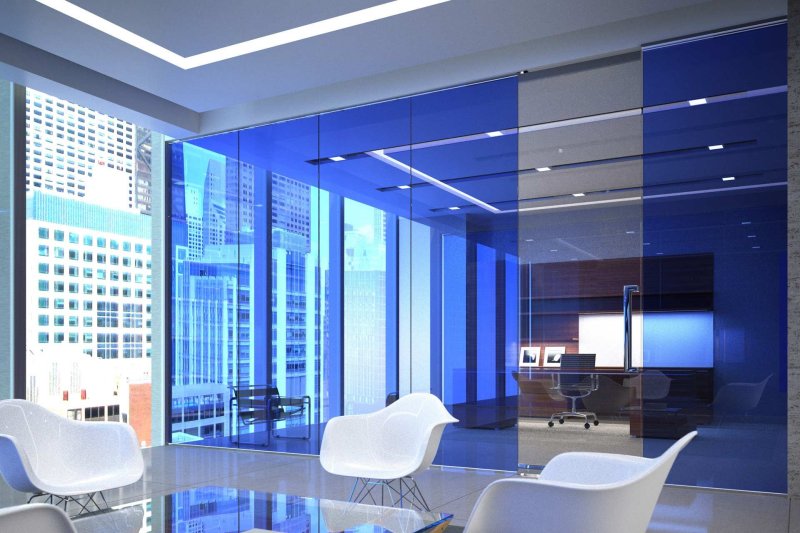 Glass partition to the office