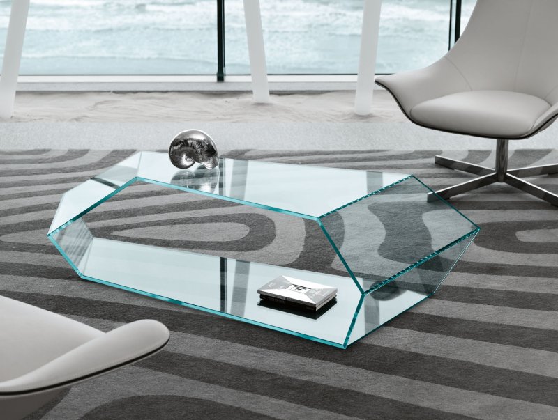 Glass coffee table