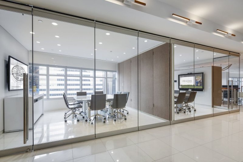 Glass office partitions