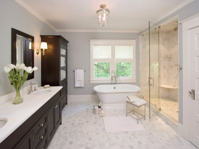 Bathroom in a private house design