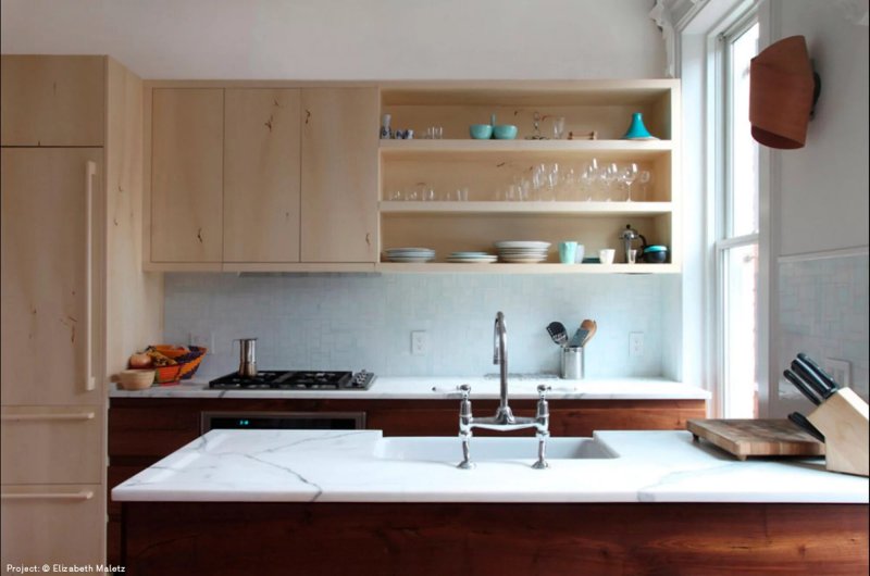 Kitchens with open shelves