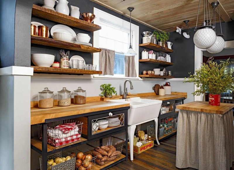 Loft and industrial style in the interior kitchen