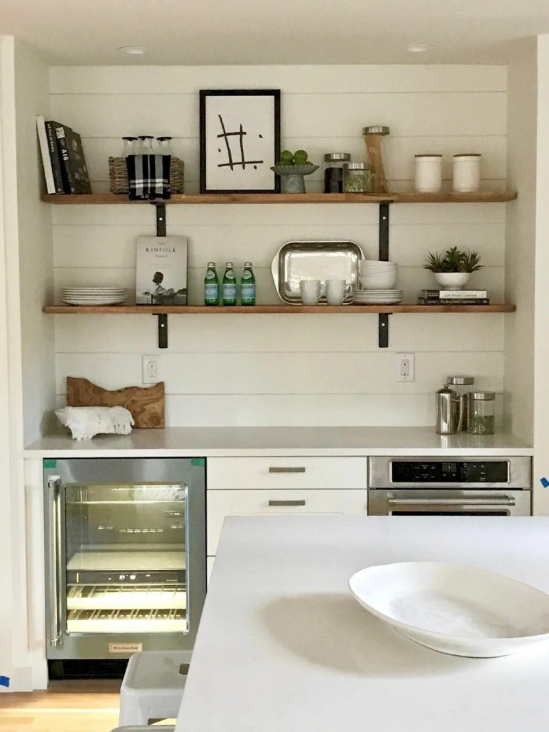 Kitchen with open shelves