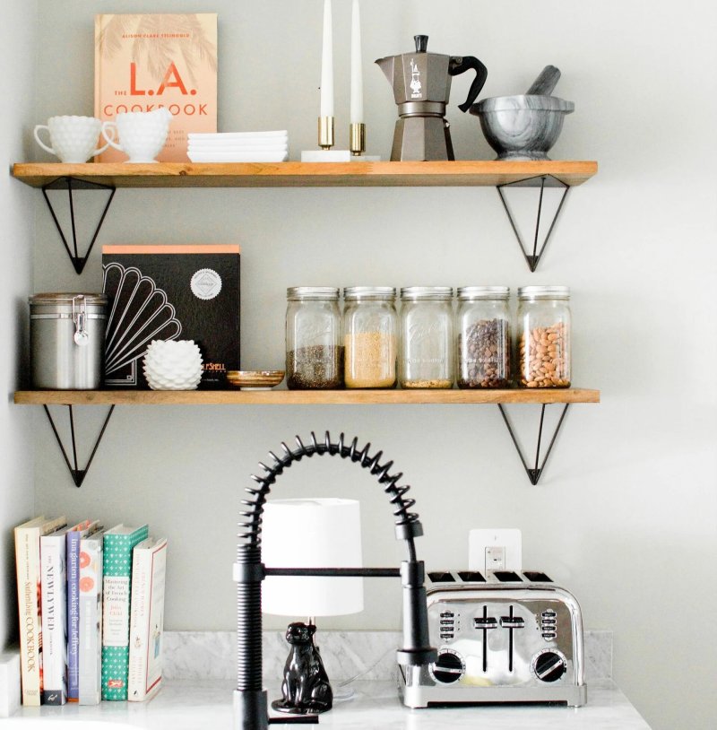 Open shelf in the kitchen