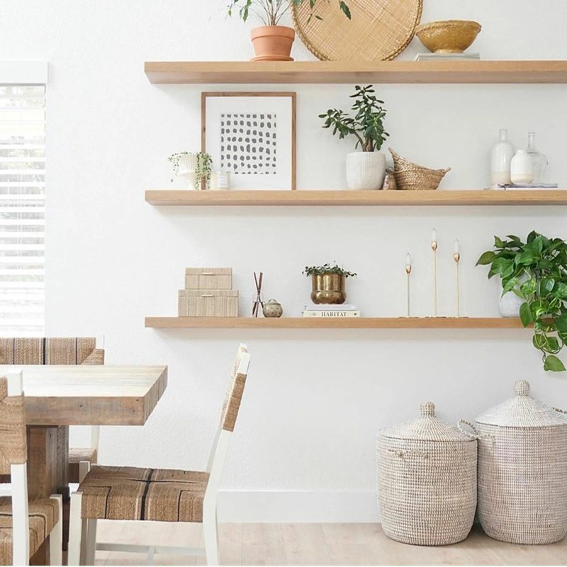 Shelves in the interior of the kitchen