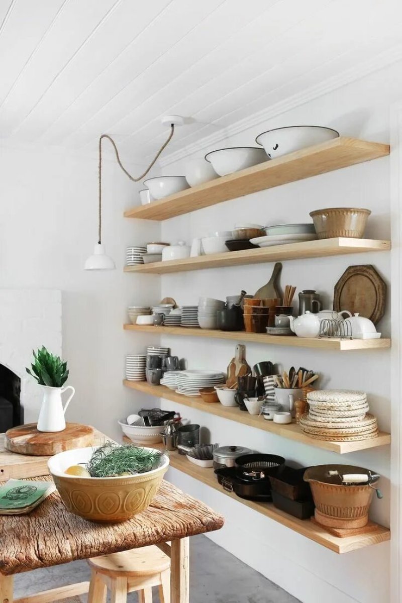 Open shelves for kitchen