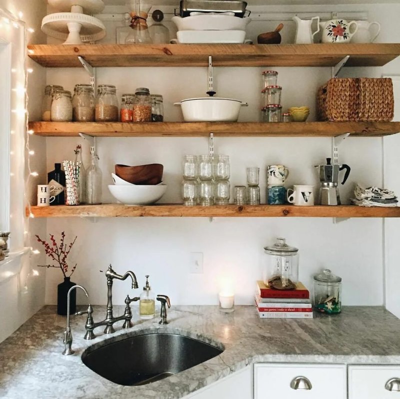 Open shelves for kitchen