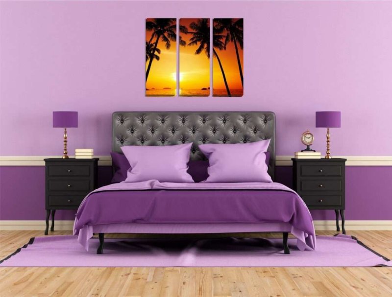 Lilac -tone bedroom