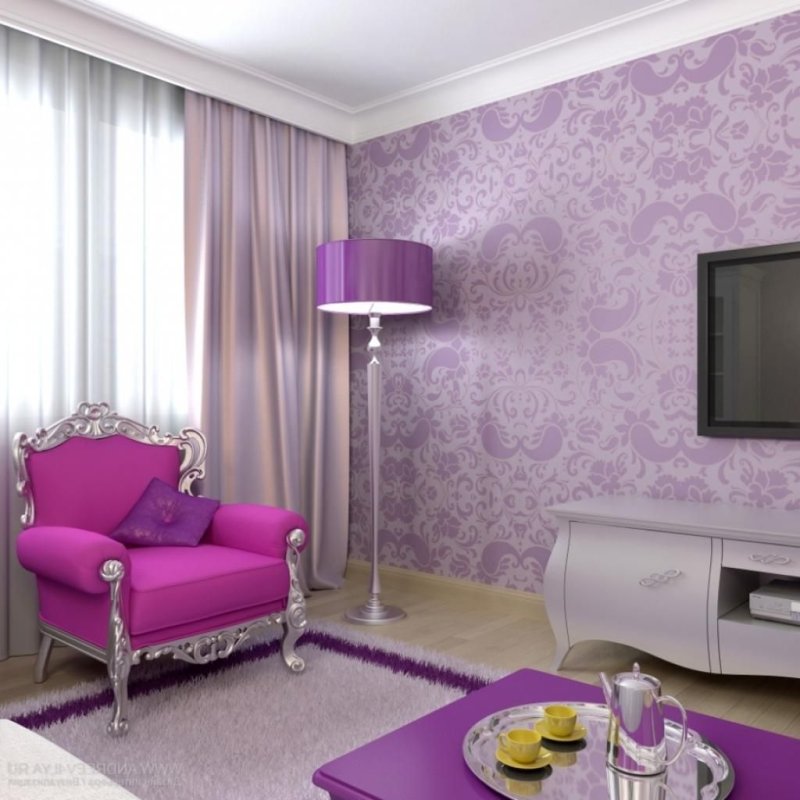 Living room in lilac