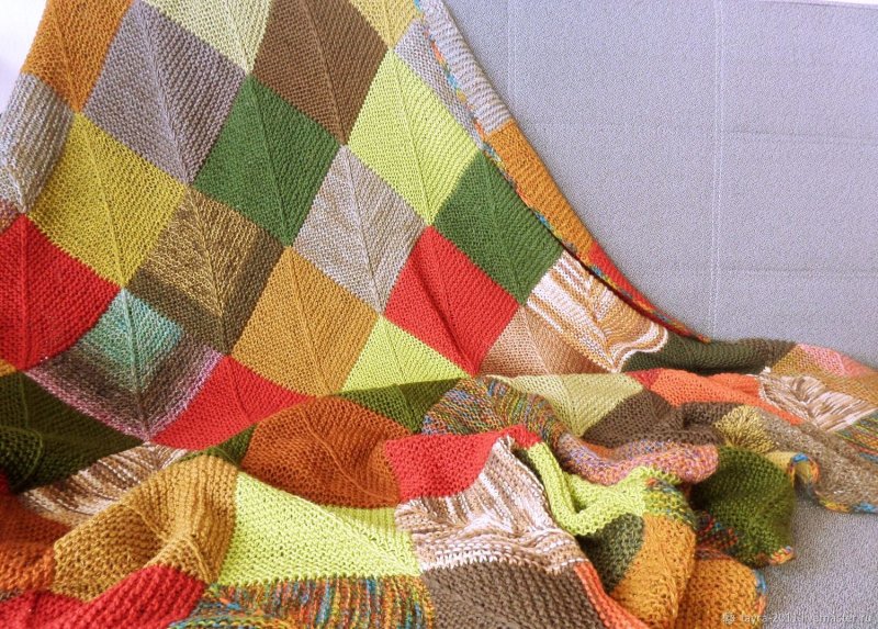 Knitted blankets of patchwork