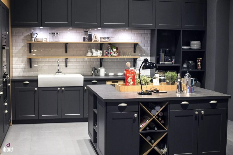 Stylish black kitchen