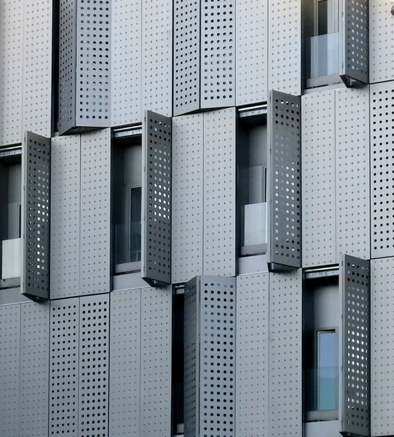 Metal panels for the facade