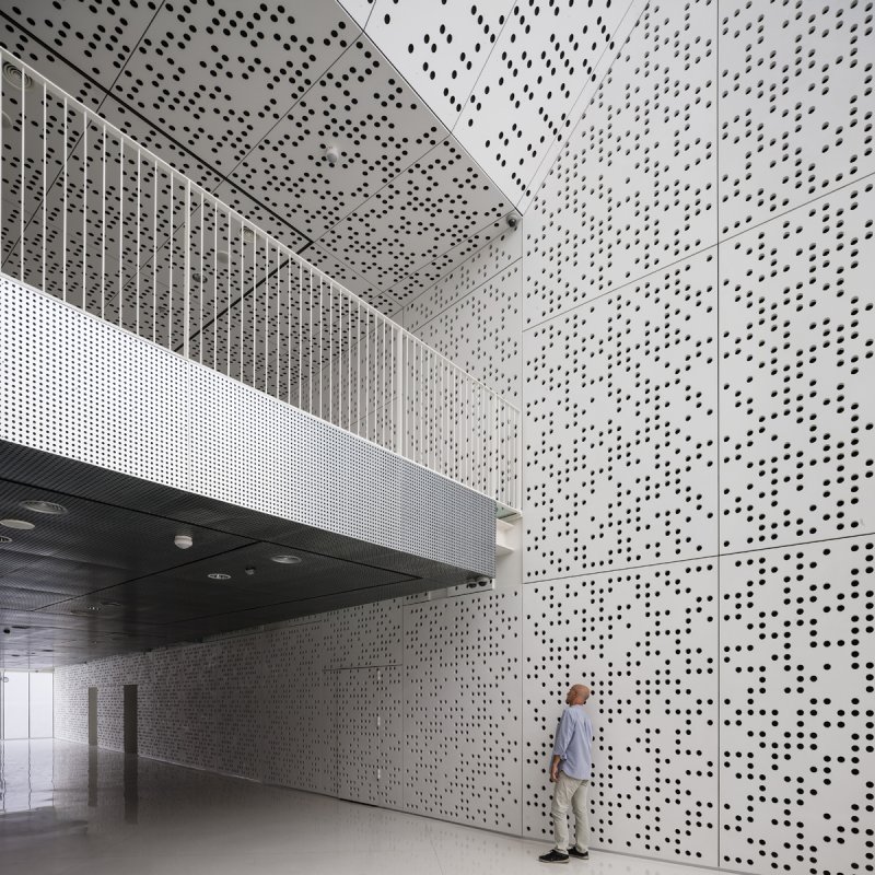 Perforated panels in the interior