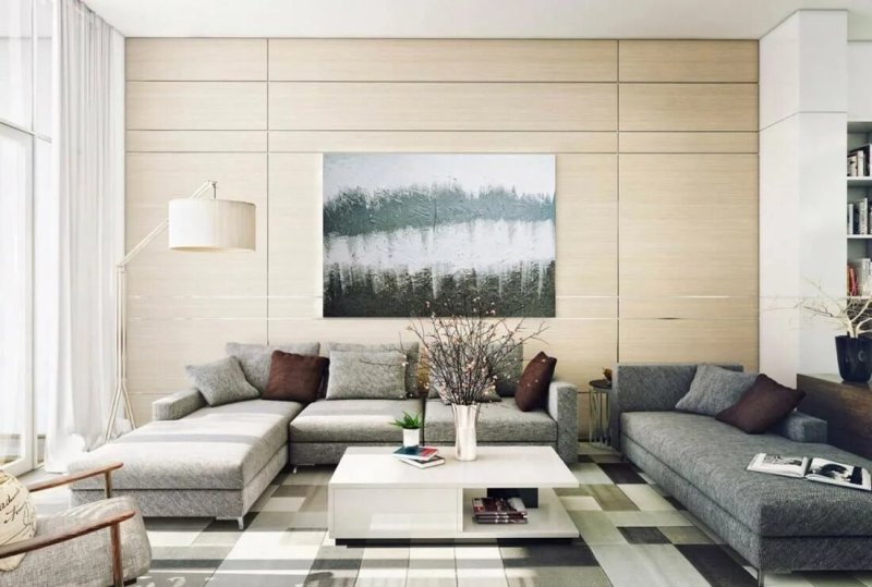 Pictures in the interior of the living room in a modern style