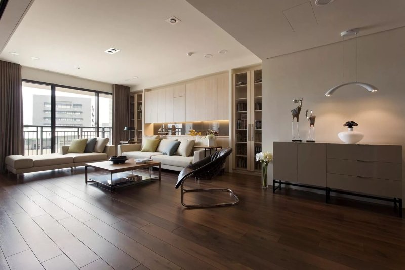 The interior of a spacious living room