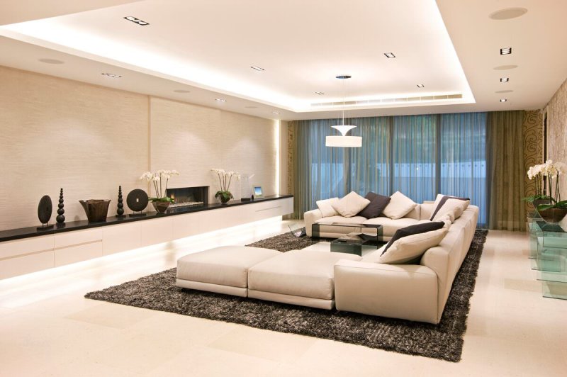 The living room is modern