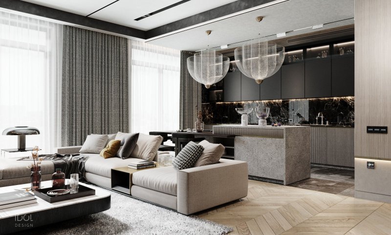 Stylish interior of the living room