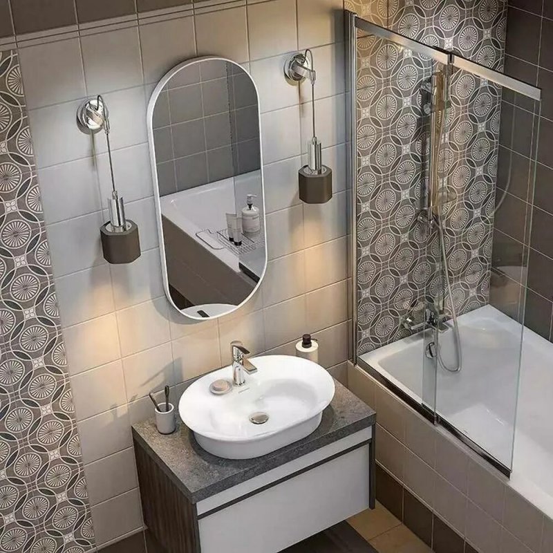 The interior of a small bathroom