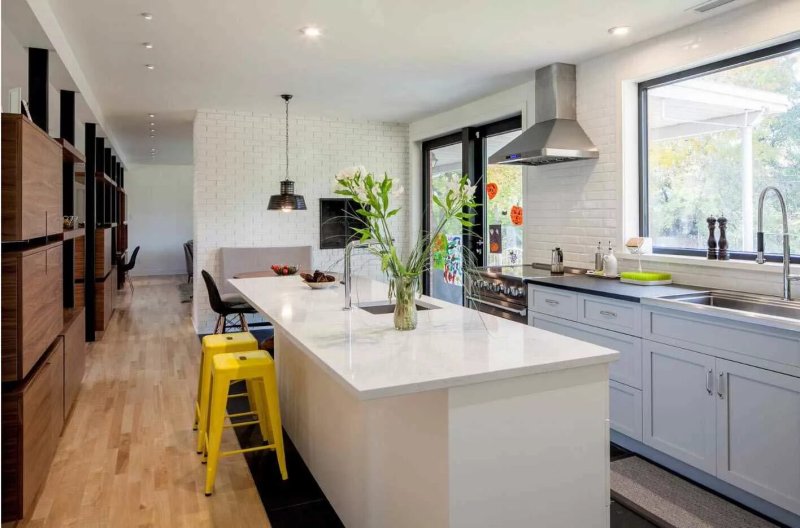 Kitchen island with a dining Ikea zone