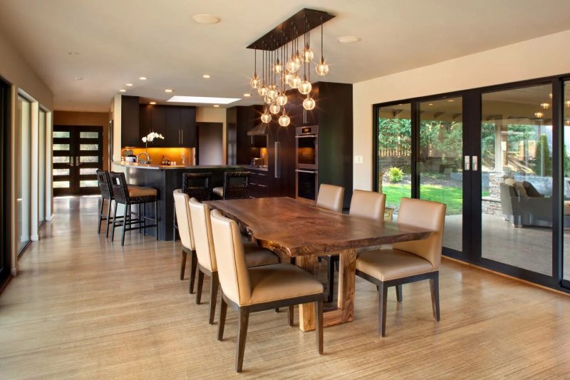 Living room with a large table