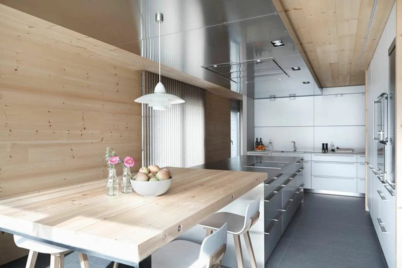 Kitchens in a wooden house