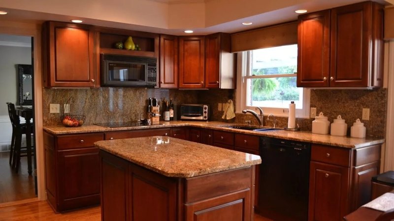 Brown kitchen countertop