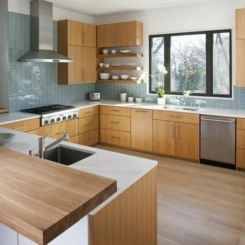 Modern kitchen under a tree