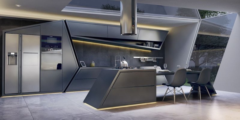 Futuristic style kitchen