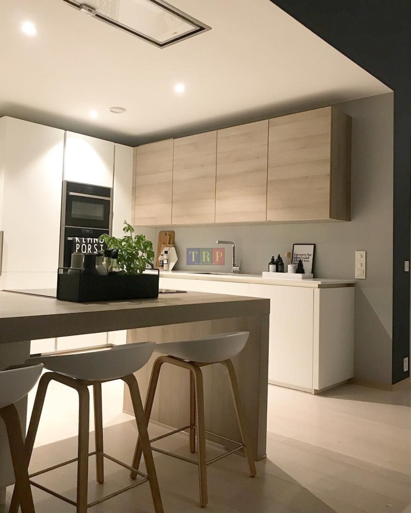 The interior of the kitchen is modern