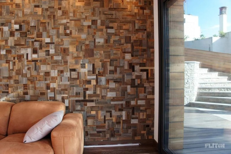 Wooden tiles for walls