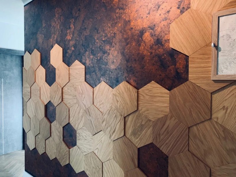 Wooden tiles for walls