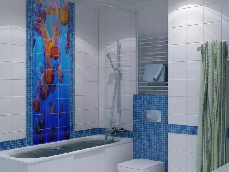 Tiles with a bathroom pattern