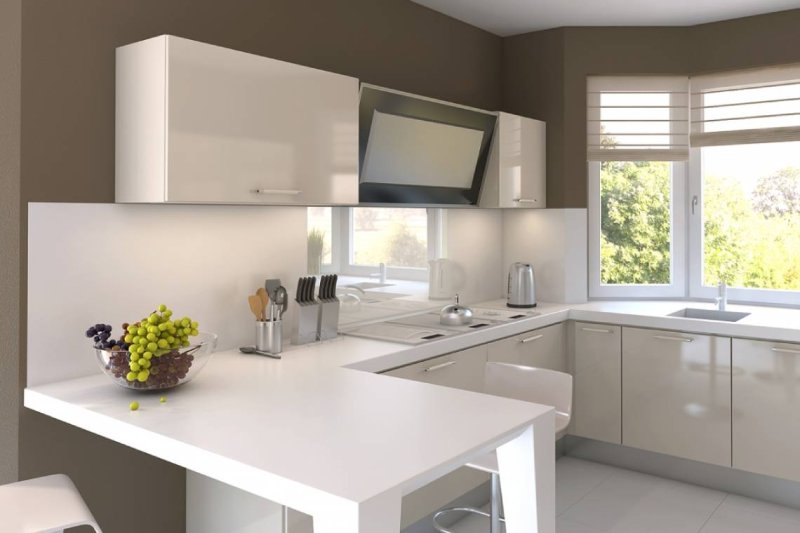 Kitchen design with windows