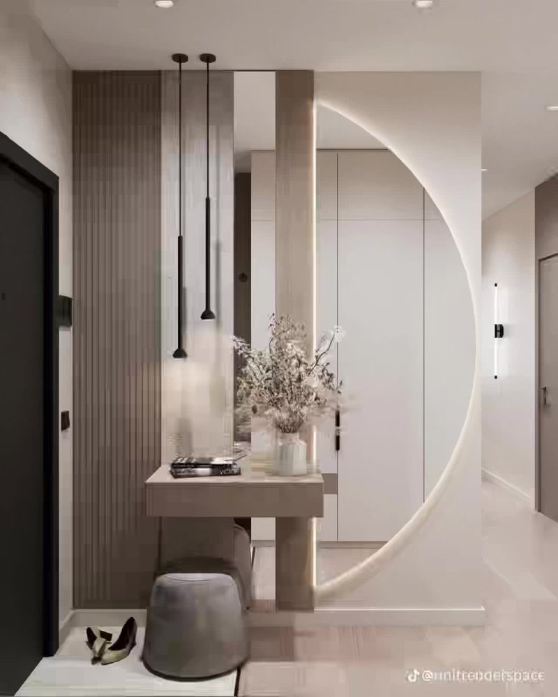 The hallway is modern