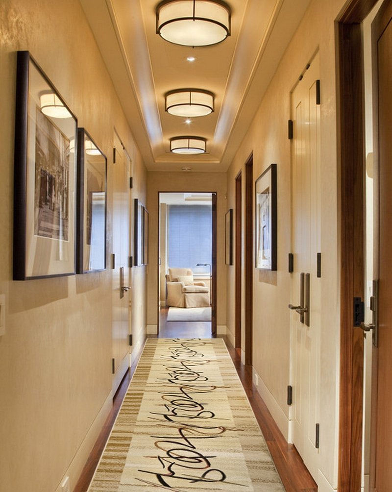 The interior of the hallway is narrow and long