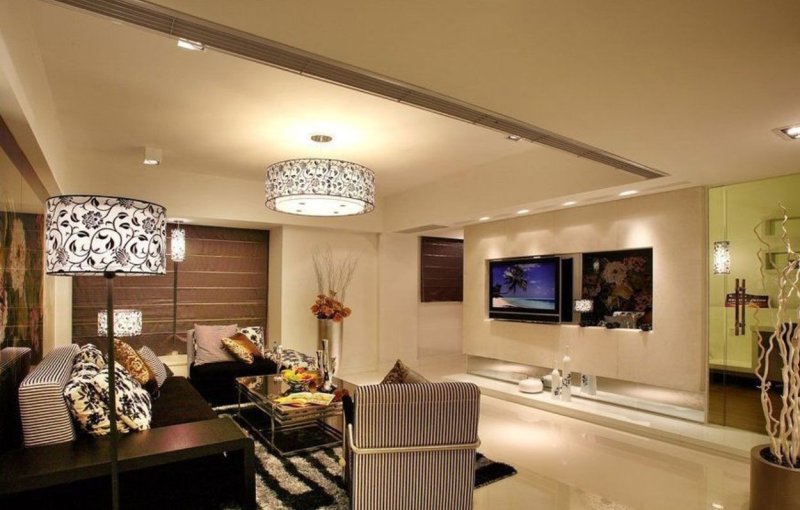 Modern lighting in the living room