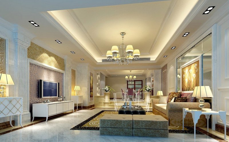 Modern ceilings in the living room