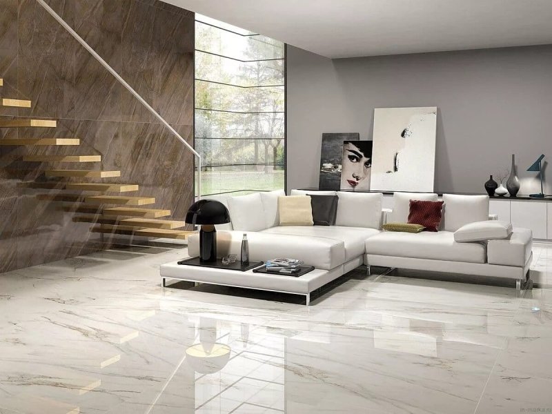 Porcelain stoneware in the living room