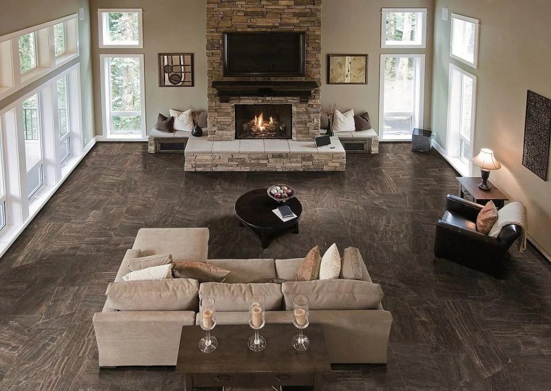 Porcelain stoneware in the living room