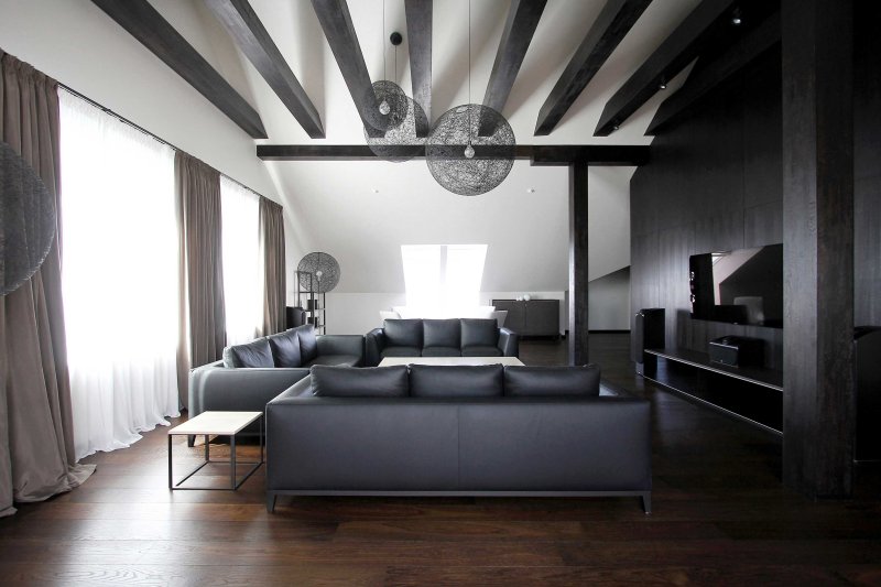 Black ceilings in the interior