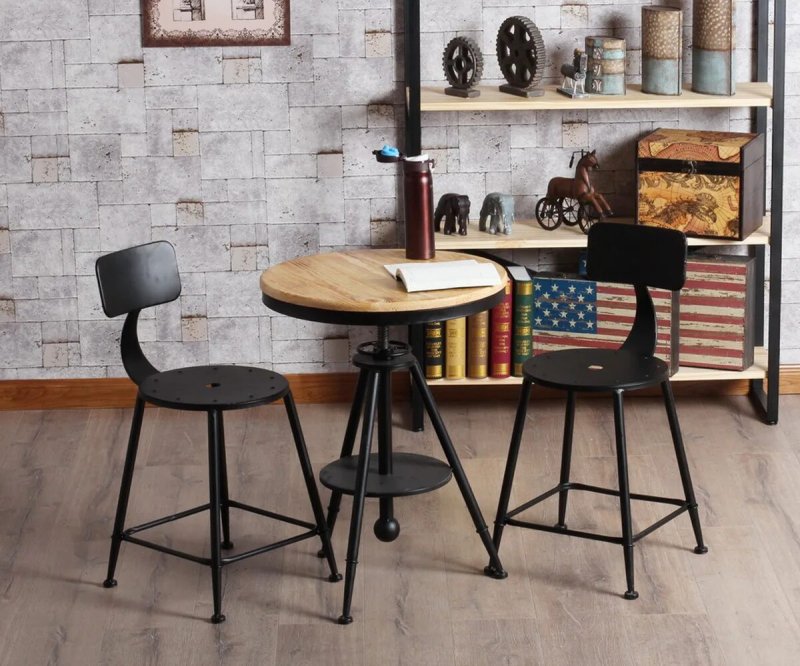 Bar tables and chairs in the style of loft